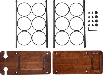 Wine Rack with Glass Holder, Countertop Wine Rack, Wooden Wine Holder with Tray,